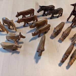 Hand Carved and Painted Wooden Animals